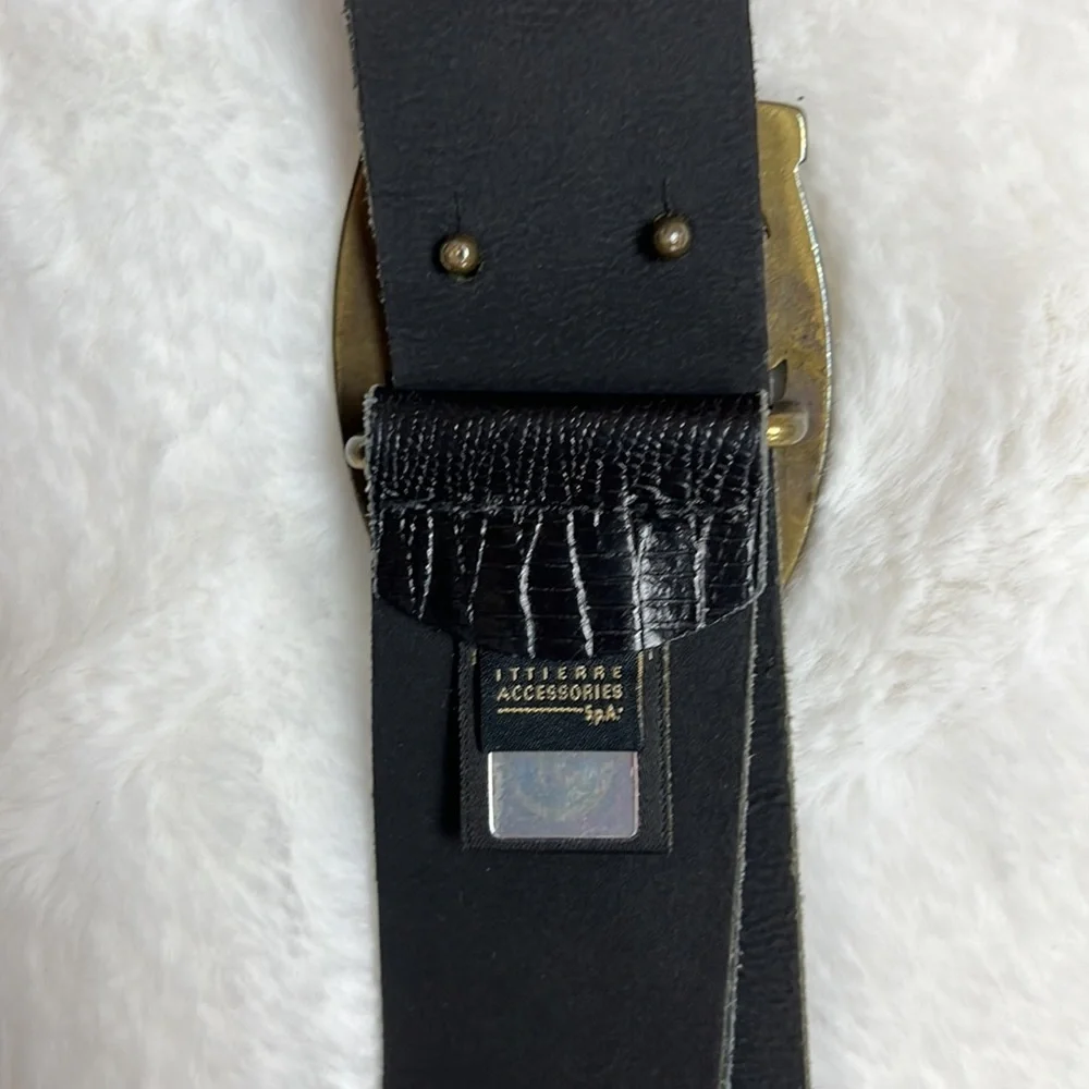 JUST CAVALLI Black ITTIERRE Belt RARE ✨Vintage 38